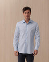Camicia MAZZARELLI azzurra in cotone con collo francese 1352 MAZZARELLI