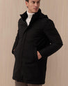 Giubbotto Parka Cappuccio Staccabile Collo In Lana Nero PI001155U 126389300 HERNO