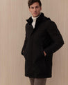 Giubbotto Parka Cappuccio Staccabile Collo In Lana Nero PI001155U 126389300 HERNO