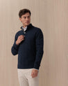 Maglia BARBA blu in lana e cotone 7000 25238589 BARBA