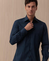 Camicia MAZZARELLI Blu in Cotone di Alta Sartoria 4534 MAZZARELLI