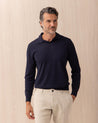 Polo Manica Lunga BALLANTYNE Blu in Lana B2W235 16W0213777 BALLANTYNE