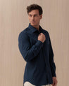 Camicia MAZZARELLI Blu in Cotone di Alta Sartoria 4534 MAZZARELLI