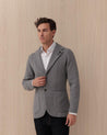 Giacca Monopetto In Maglia Grigio LJM56920 LARDINI