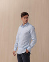Camicia MAZZARELLI azzurra in cotone con collo francese 1352 MAZZARELLI