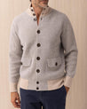 Bomber Ballantyne Beige in Lana a Coste con Bottoni B2O003 5W02394700 BALLANTYNE