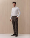 Pantaloni INCOTEX Marrone in Lana Vergine Slim Fit 1T0008 1161A610 INCOTEX