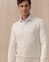 Cardigan BARBA Bianco in Lana Vergine con Bottoni 7000 252135 BARBA