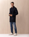 Cappotto COLMAR Blu in Panno di Lana con Collo Revers 113868 COLMAR