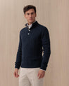 Maglia BARBA blu in lana e cotone 7000 25238589 BARBA