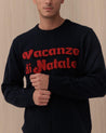Maglione Girocollo Blu HERON6100 VACANZE LOGO MC2 ST BARTH