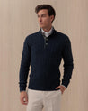 Maglia BARBA blu in lana e cotone 7000 25238589 BARBA