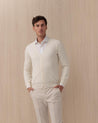 Cardigan BARBA Bianco in Lana Vergine con Bottoni 7000 252135 BARBA