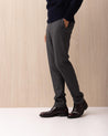 Pantaloni INCOTEX Grigio in Lana con Chiusura Zip e Bottone 1T0099 10174920 INCOTEX