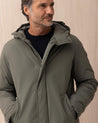 Parka lungo COLMAR verde in tessuto stretch a tre strati 1288498 COLMAR