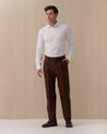 Pantaloni INCOTEX Marrone 100% Lana Doppia Pences 1T0085 10168620 INCOTEX