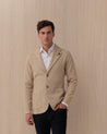 Giacca Monopetto In Maglia Beige LJM56150 LARDINI