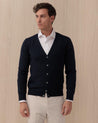 Cardigan BARBA Blu in Lana Vergine a Coste 7000 25213598 BARBA