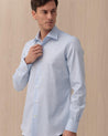 Camicia MAZZARELLI azzurra in cotone con collo francese 1352 MAZZARELLI