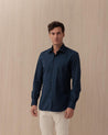 Camicia MAZZARELLI Blu in Cotone di Alta Sartoria 4534 MAZZARELLI
