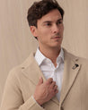 Giacca Monopetto In Maglia Beige LJM56150 LARDINI