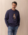 Felpa POLO RALPH LAUREN Blu in misto cotone con Polo Bear 710 980305001 POLO RALPH LAUREN