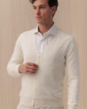 Cardigan BARBA Bianco in Lana Vergine con Bottoni 7000 252135 BARBA