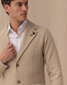 Giacca Monopetto In Maglia Beige LJM56150 LARDINI