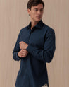 Camicia MAZZARELLI Blu in Cotone di Alta Sartoria 4534 MAZZARELLI