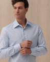 Camicia MAZZARELLI azzurra in cotone con collo francese 1352 MAZZARELLI