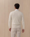 Cardigan BARBA Bianco in Lana Vergine con Bottoni 7000 252135 BARBA