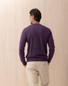 Maglia Ballantyne viola in lana con collo a coste B2P000 16W0211163 BALLANTYNE