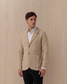 Giacca Monopetto In Maglia Beige LJM56150 LARDINI
