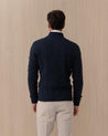Maglia BARBA blu in lana e cotone 7000 25238589 BARBA