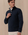 Maglia BARBA blu in lana e cotone 7000 25238589 BARBA