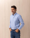 Camicia Polo Ralph Lauren azzurra in popeline di cotone 710 886462004 POLO RALPH LAUREN