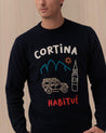Maglione Girocollo Blu HERON61 EMB CORTINA D MC2 ST BARTH