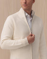 Cardigan KANGRA Bianco full zip punto riso 2112 09101 KANGRA