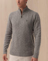 Maglia POLO RALPH LAUREN Grigio in Lana a Mezza Zip Treccia 710 876766008 POLO RALPH LAUREN