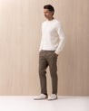 Pantaloni BE ABLE marroni in gabardina stretch ALEXANDER GSOFANGO BE ABLE