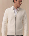 Cardigan KANGRA Bianco full zip punto riso 2112 09101 KANGRA