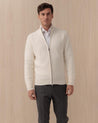 Cardigan KANGRA Bianco full zip punto riso 2112 09101 KANGRA
