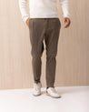 Pantaloni BE ABLE marroni in gabardina stretch ALEXANDER GSOFANGO BE ABLE
